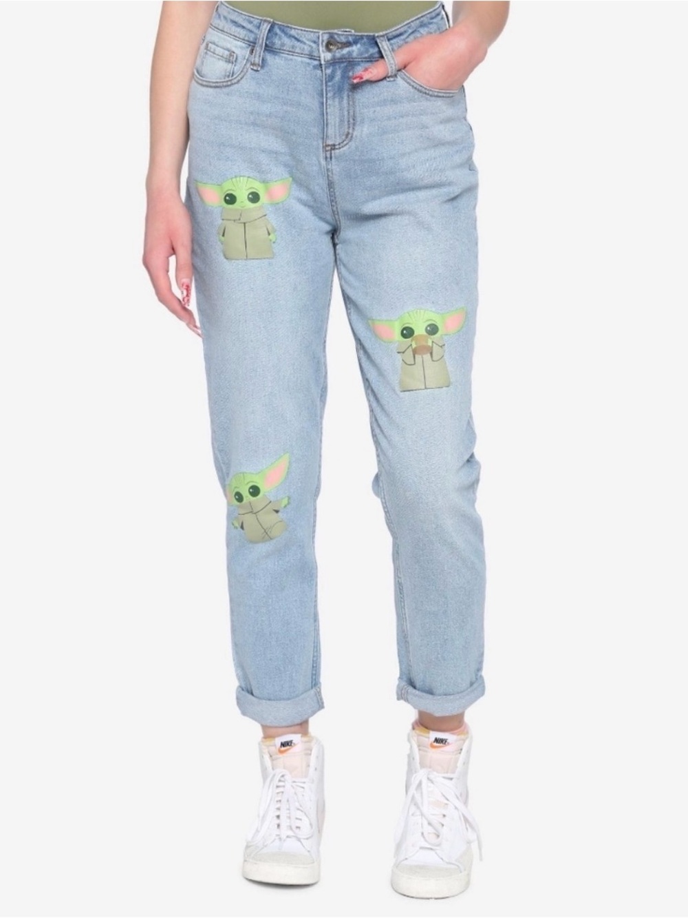 Her Universe Star Wars Grogu Mandalorian Jeans, Size 16